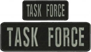Task Force Embroidery Patch 3x10 And 2x5 Hook On Back