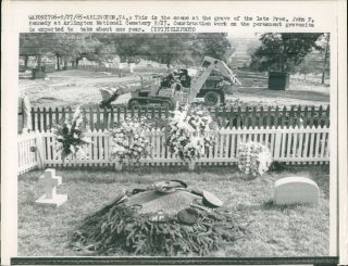 1965 Wire Photo President Jfk John F Kennedy Arlington National Cemetery 7x9