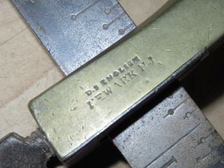 Antique D S English Newark NJ Brass & Rosewood leather slitter w/osborne cutter 7