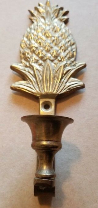 Vintage Pineapple Brass Candle Sconce Wall - Mount
