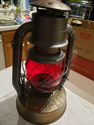 Antique Dietz D - Lite No.  2 Lantern With Red Globe Ny Usa