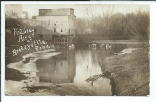 Braddyville Ia Iowa Rppc Postcard Nodoway River Dam Mill