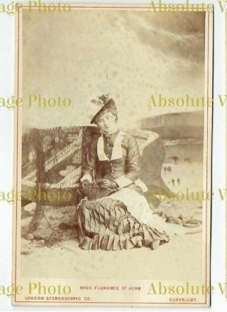 Old Cabinet Photo Operetta Actress Miss Florence St John London Stereo Co 1870s