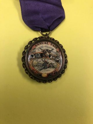 Antique Staten Island Fair Medal 1906 Pin Richmond County Rare 2