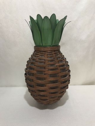 Longaberger 2012 Collector’s Club PINEAPPLE BASKET with METAL TOP & BOX - SHARP 3
