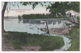 Postcard Brook Entering Virgin Lake Ruthven Ia 1910 A8