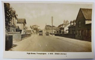 Real Photo Postcard High Street Trumpington Cambridge
