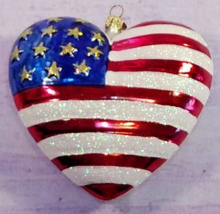 Christopher Radko Brave Heart Christmas Ornament Commemorating 9/11 Heart w/ Tag 4