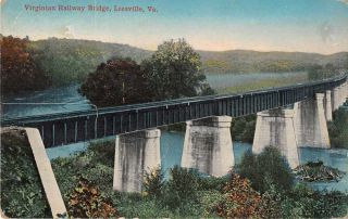 Leesville Virginia Railway Bridge Birds Eye Burgess Pub.  Postcard Jg236526