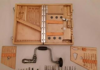 50pc Ultimate Stanley Sweetheart Brace & Bit Set in Unique Custom Wood Case 4