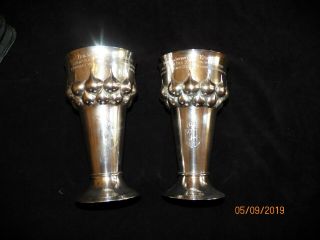 PAIR AUSTRO - HUNGARIAN SILVER GOBLETS.  WARS OF GERMAN UNIFICATION.  UNIT MARKED 4
