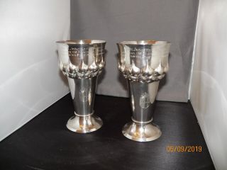 PAIR AUSTRO - HUNGARIAN SILVER GOBLETS.  WARS OF GERMAN UNIFICATION.  UNIT MARKED 5