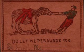Do Let Me Persuade You,  St.  Joseph,  Mo Vintage Leather Postcard