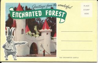 Old Baltimore Md Enchanted Forest Story Book Land Postcard Folder U.  S.  Route 40