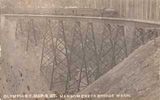Postcard - Cm&ps Railway " Olympian " On Hansom Creek Bridge Wa Rppc,  Early 1900 