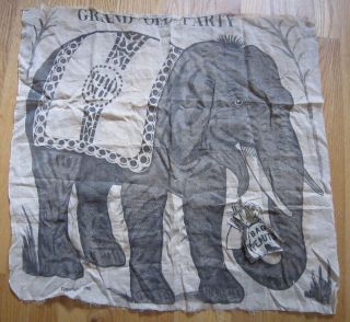 Antique 1890 Grand Old Party Republican Pin Peanuts On Elephant Cloth Game