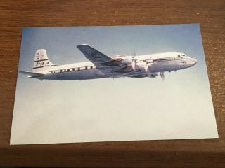 Pan American Airlines Dc - 78 Clipper Aircraft Postcard Chrome