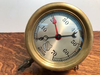 Antique Brass Pressure Altitude Ashcroft Steampunk Gauge