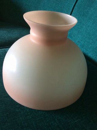 Vintage White Milk Glass Pink Hurricane Lamp Shade