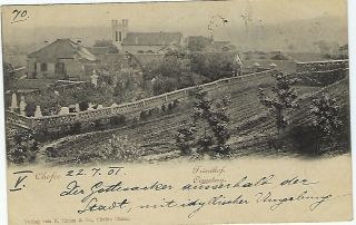 China 1901 Chefoo Church And Cemetery Card To Hungary