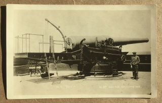 C1915 Fort Worden,  Wa 12 Inch Artillery Gun Rppc,  Port Townsend Photo Postcard 2