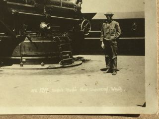 c1915 Fort Worden,  WA 12 Inch Artillery Gun RPPC,  Port Townsend Photo Postcard 2 5