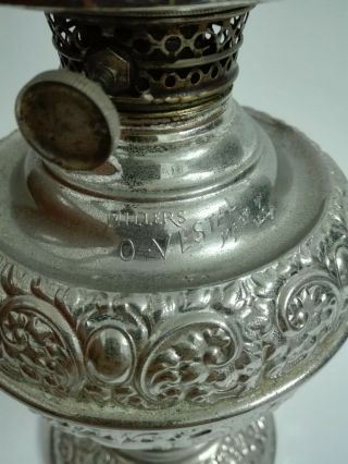 Antique Millers O.  Vestal Made in USA Kerosene Oil Lamp 3