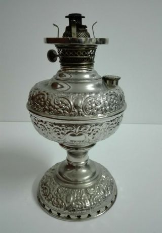 Antique Millers O.  Vestal Made in USA Kerosene Oil Lamp 8