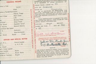 1944 Camp Bear Hollow (VA) Blue Ridge Mountains Council and Rank Card [CM0525] 4