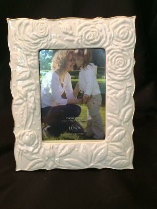 Lenox Cream Rose Photo - Picture Frame 5 X 7 W/original Box