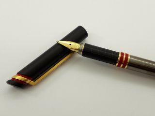 Ferrari Formula By Cartier Fountain Pen Grey & Gold Plated Made In Italy