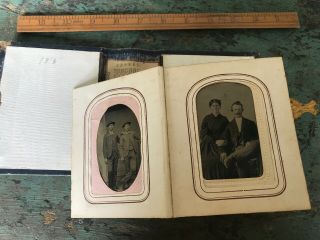 Antique Tintype & CDV Photos Album 31 Tins Victorian ALBUM FULL 2