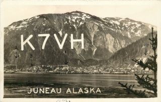 Vintage Rppc Postcard Juneau Ak,  K7vh Radio,  Annotated Buildings Unposted