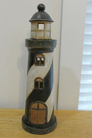 Lighthouse 14 " Tabletop Decoration Painted Wood
