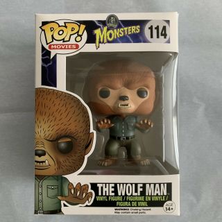 Vaulted Funko Pop The Wolf Man Universal Monsters 114 Ships W/ Protector