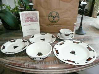 6 Pc Ahwahnee Hotel Sterling China Yosemite Dinnerware Set Plate Bowl Saucer Cup