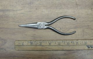 Old Tools,  Vintage Utica 86 - 6 Duck Bill Pliers,  6 - 3/8 " With 3/8 " Jaws,  Xlint