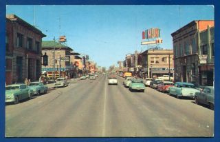 Twin Falls Idaho Id Main Street 1950s Chrome Postcard