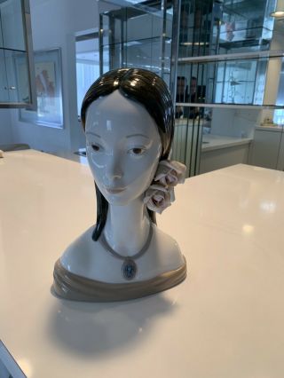 1969 Rare Lladro Young Spanish Girl Head Statue Figurine " S.  Maja " Juan Huerta