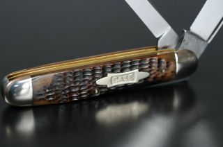 CASE Bradford PA 6294 1914 - 20 Bowtie EQUAL END CIGAR Long - Pull GREEN BONE Knife 3
