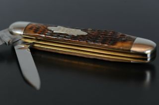 CASE Bradford PA 6294 1914 - 20 Bowtie EQUAL END CIGAR Long - Pull GREEN BONE Knife 5
