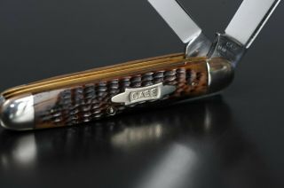 CASE Bradford PA 6294 1914 - 20 Bowtie EQUAL END CIGAR Long - Pull GREEN BONE Knife 8