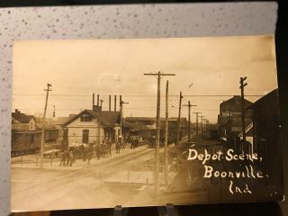 Rppc Railroad Depot Station Boonville,  In Postcard