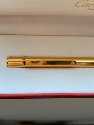 Authentic Cartier 18K Gold - Plated Must De Series Ballpoint Pen. 2
