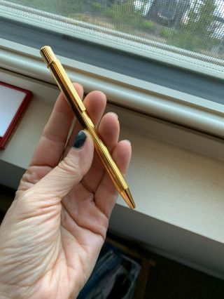 Authentic Cartier 18K Gold - Plated Must De Series Ballpoint Pen. 4