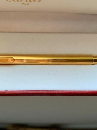 Authentic Cartier 18K Gold - Plated Must De Series Ballpoint Pen. 5