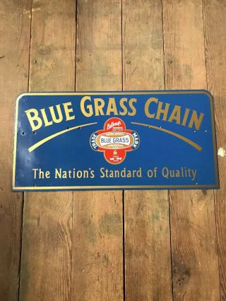 Vintage Belknap Hardware Blue Grass Chain Double Sided Sign Keen Kutter