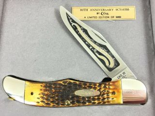 1985 Case XX Hunter Knife STAG 5166 SS 80th Anniversary Limited Edition 2263 - PP 2