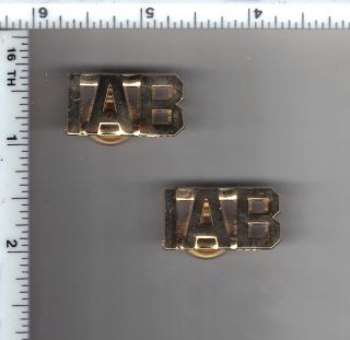 Internal Affairs Bureau " Iab " Police Collar Brass Set - From The Nyc/nj Area