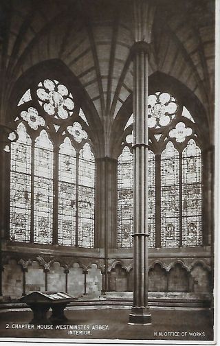 Rppc - Chapter House,  Westminster Abbey,  Interior - Marked H.  M.  Office Of